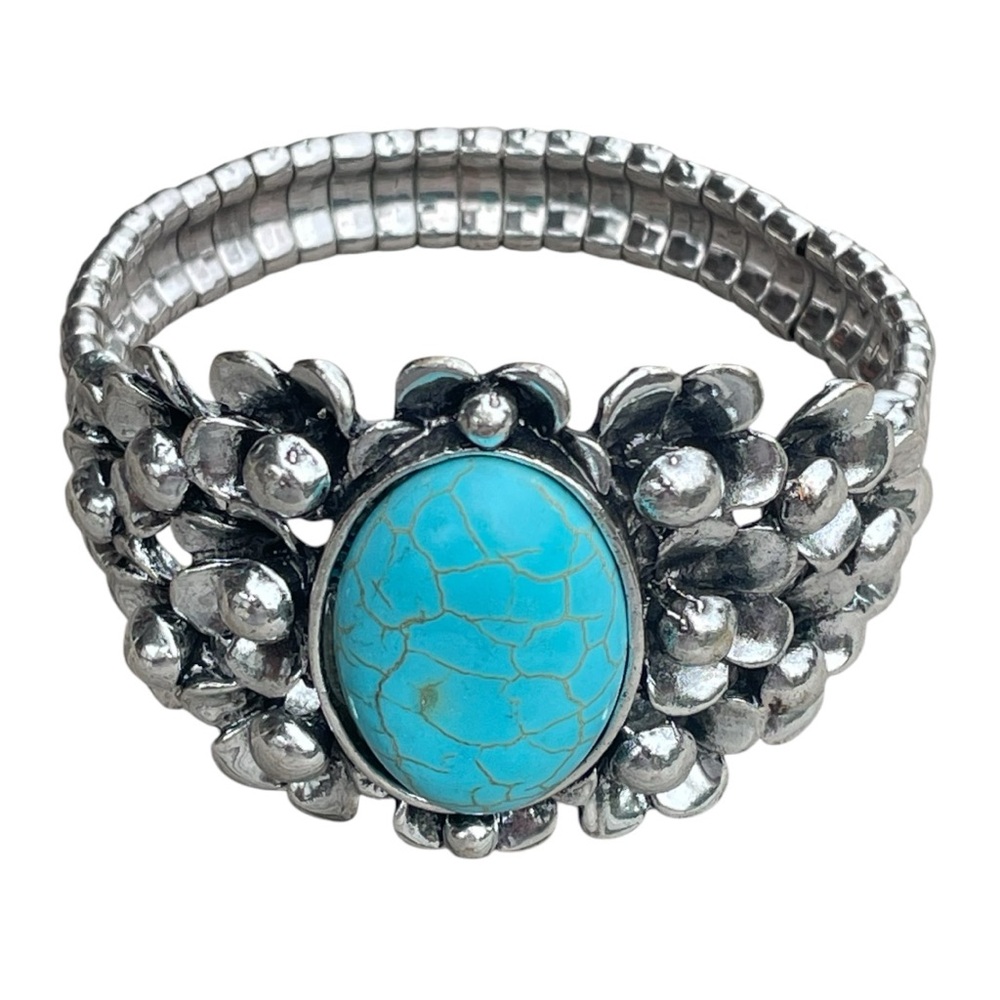 Turquoise Cabochon Stretch Bracelet